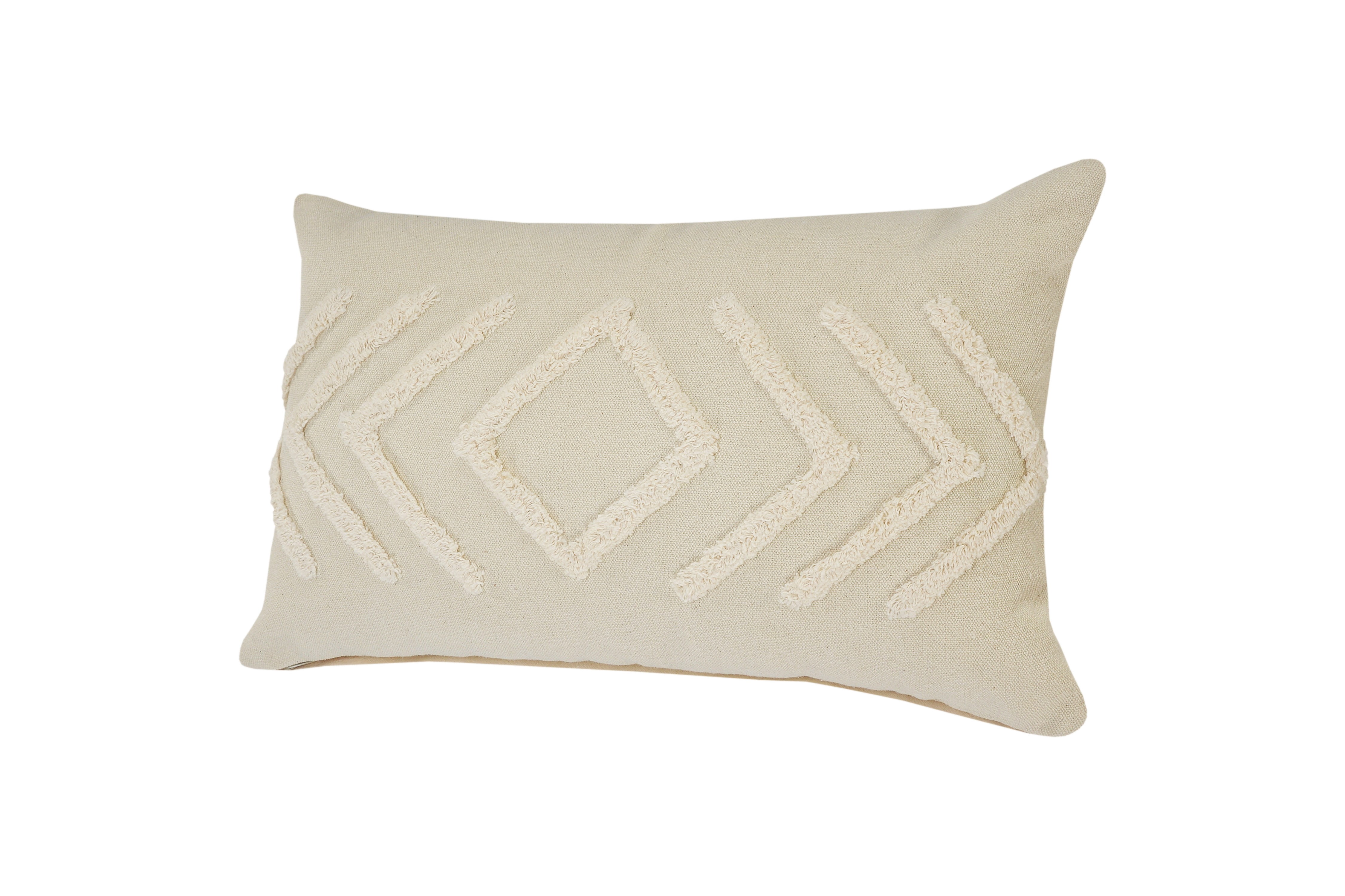Ox Bay Woven Paths Directional Diamond Lumbar Throw Pillow, 16" x 24", Off-White