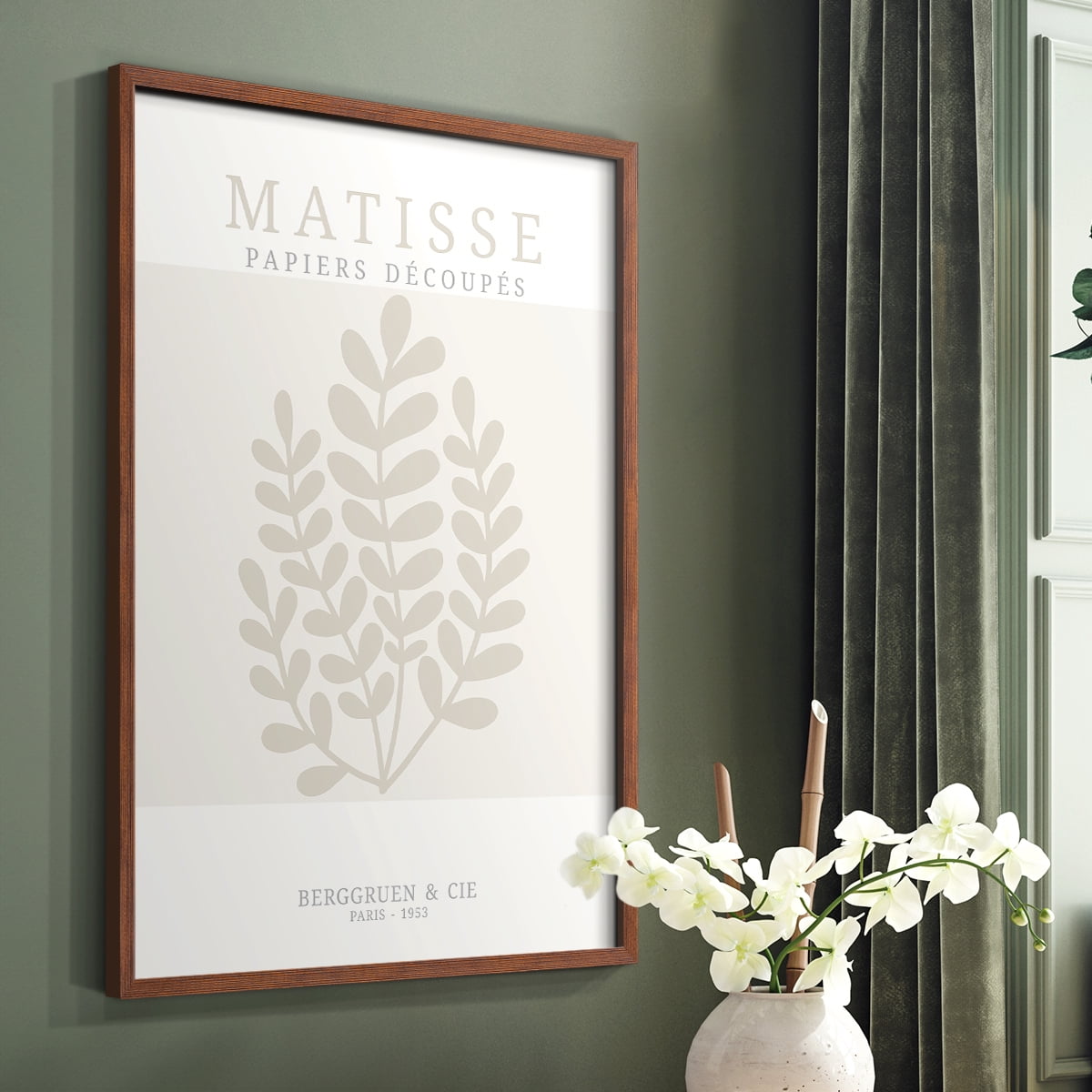 Matisse CDXVII in Brown Solid Wood Framed Print No Nail Hanging
