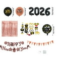 thumbnail image 3 of NewYear Decorations 2026, NewYears Eve Party Supplies 2026 with Happy NewYear Banner Hat Paper Glasses Fringe Curtains 2026 Balloons for Happy NewYears 2026 Decorations, 3 of 9