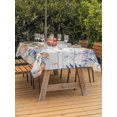 thumbnail image 2 of Outdoor Tablecloth with Umbrella Hole and Zipper, Orange Blue Fall Rectangle Table Cloth 60x102 Inch Waterproof Tablecloth, Thanksgiving Floral Botanical Vintage Picnic Table Cover for Patio Camping, 2 of 7