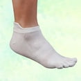 thumbnail image 3 of Calcetines deportivos de algodón de corte bajo para hombre, para correr, de 5 dedos, invisibles, de malla transpirable (blancos), 3 of 7