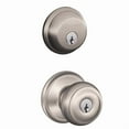 thumbnail image 2 of Schlage FB50N V GEO 619 B60 Single Cylinder Deadbolt and F51 Keyed Entry Georgian Knob Keyed Alike, Satin Nickel Finish, 2 of 3
