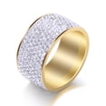 thumbnail image 4 of Anillo casual Joker de diamantes de acero de titanio para hombre con personalidad, 8 filas con anillo de acero inoxidable con diamantes, características de desgaste del material, 4 of 6