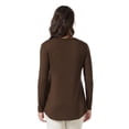 thumbnail image 4 of JYLFC Womens Screw Neck Tunic T-Shirts Long Shirts Long Sleeve Tops, Coffee L, 4 of 6