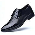 thumbnail image 4 of RUIYANQI Men's Patent Leather Dress Shoes Lace Up Oxfords Formal Business Wedding Shoes Shiny Cap Toe Footwear Classic Office Party Evening Shoes Black Women Sandal, 4 of 5