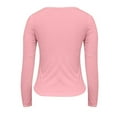 thumbnail image 6 of Karight Womens Square Neck Basic Long Sleeve T Shirt Slim Fit Tees Fall Going Out Crop Tops Cute Tight Shirts, 6 of 7