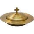 thumbnail image 1 of Communion Ware Holy Stacking Bread Plate With A Lid - Stainless Steel (Brass Matte), 1 of 2