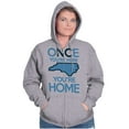 thumbnail image 3 of North Carolina You're Home Here Cute Unisex Fleece Graphic Zip Up Hoodie Brisco Brands 2X, 3 of 5