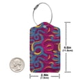 thumbnail image 4 of Hirioo Colorful Snake Print Leather Luggage Tag with Stainless Steel Loop ,Privacy Flap and Address Card for Travel Bag Suitcase-1, 4 of 5