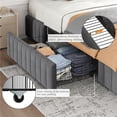 thumbnail image 2 of Yaheetech Queen Size Upholstered Storage Bed with 3 Storage Drawers, Dark Gray, 2 of 7