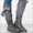 Gray, variant on Tejiojio Clearance Women's Shoes Fashion Retro Solid Color Ethnic Style Flat Bottom Female High Boots
