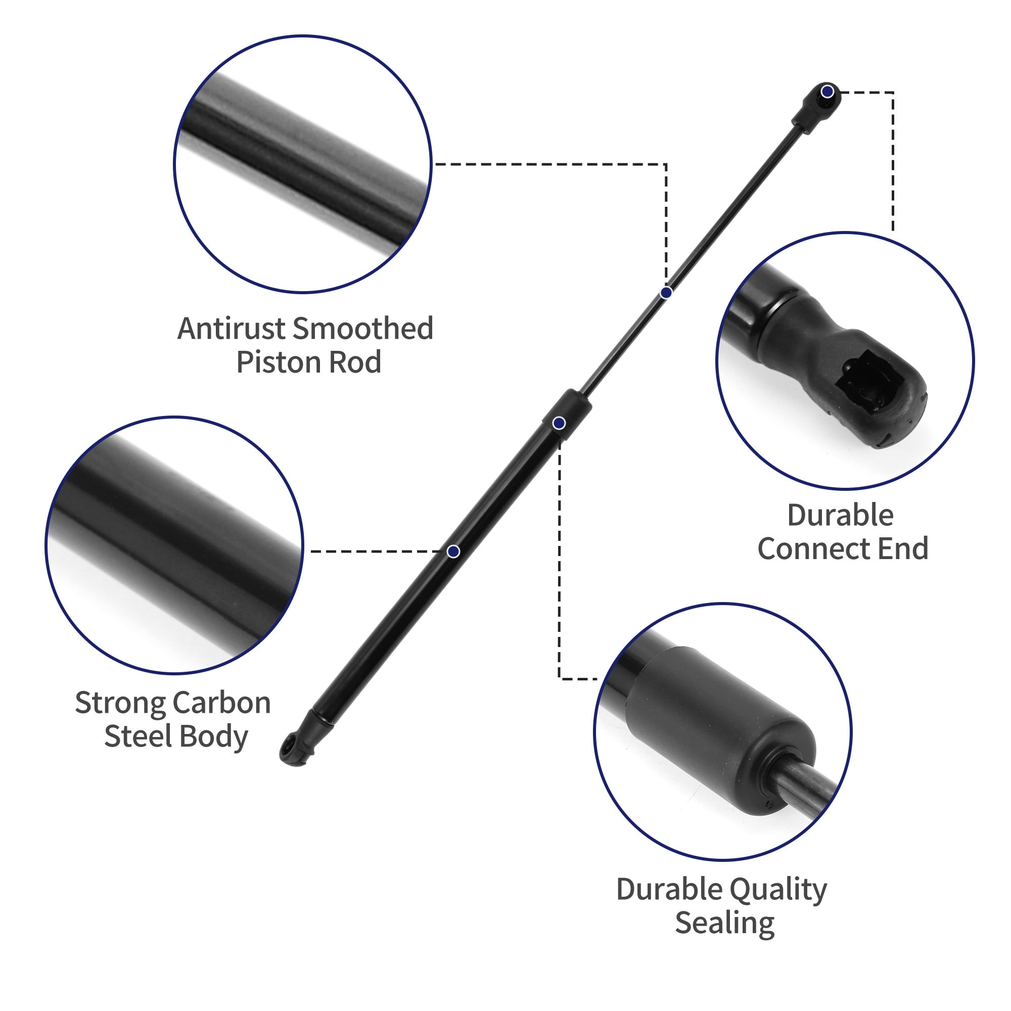 Unique Bargains 2Pcs Rear Hatch Lift Support Struts for Peugeot 207 Hatchback 2006