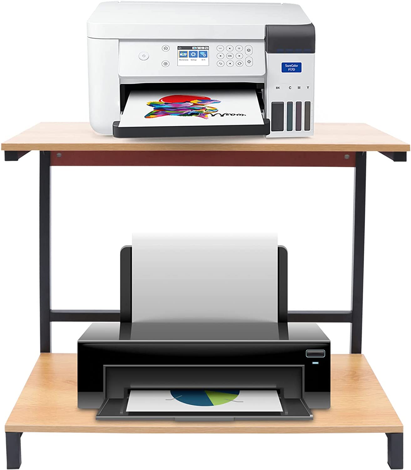 MONIPA 2 Tiers Desk Printer Stand with Storage Desktop Shelf Monitor