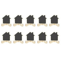 OUNONA 10Pcs Wood Small Chalkboard Message Board Sign for Wedding Party Kitchen Restaurant