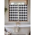 thumbnail image 7 of Kitchen Curtains 45 Inches length, Vintage Farmhouse Window Treatment Curtain Drapes, Black and White Checkered Lightweight Window Panels for Living Room Bedroom, 52"x45", 2 Panels, 7 of 7