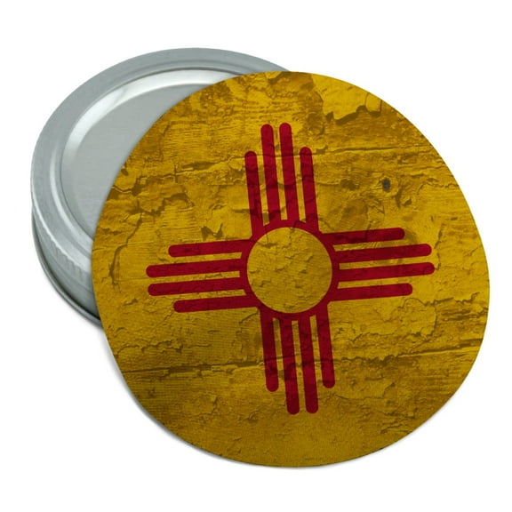 Rustic Distressed New Mexico State Flag Round Rubber Non-Slip Jar Gripper Lid Opener