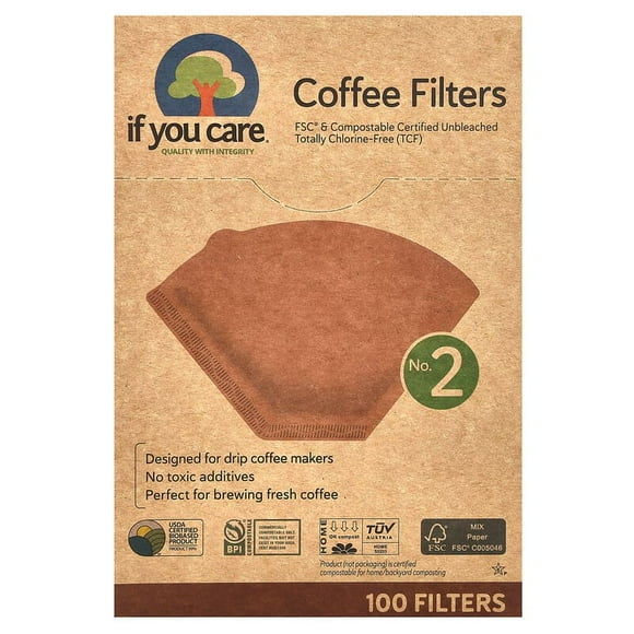 If You Care, Coffee Filters, No. 2 Size, 100 Filters Pack of 3
