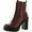 Dark Red, variant on Guess Womens Kaniela Faux Leather Block Heel Ankle Boots