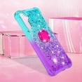 thumbnail image 6 of Clear Case for Samsung Galaxy A34 with Kickstand for Girls Women, Liquid Glitter Sparkle Bling Cute Case Gradient Quicksand Cover for Samsung Galaxy A34 JB Bluish Violet, 6 of 14
