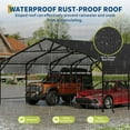 thumbnail image 5 of 20x20x9FT Oversized Metal Carport, Heavy Duty Steel Garage for Car Boat Tractor, All-Weather Protection, 5 of 8