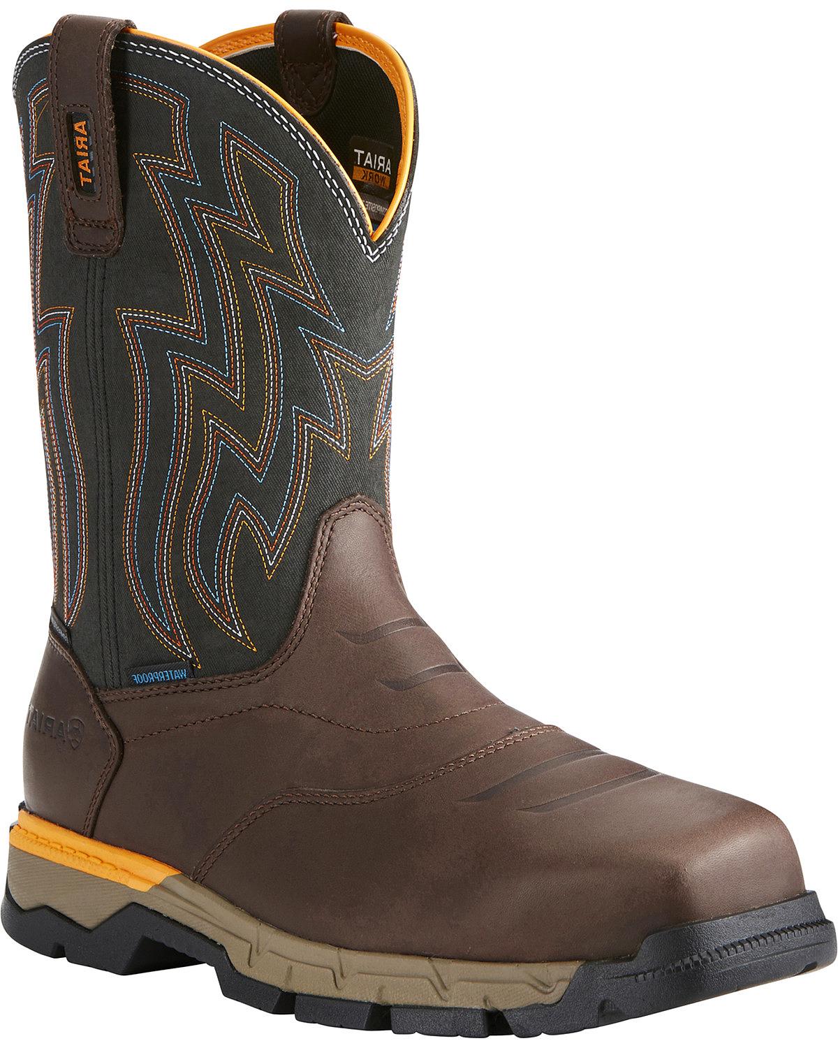 Scarponcini Da Lavoro Uomo Ariat Rebar Flex Western H2O - Impermeabili, Pelle Resistente, Puntera Composita, Antiscivolo, Confortevoli, Stile Western