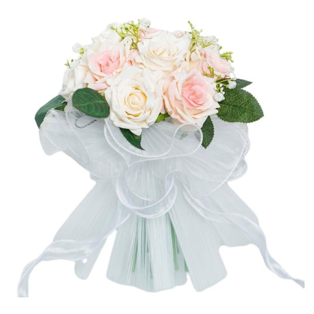 Ramo De Novia Artificial Blanco De 11 Pulgadas 🌿 Flores Eternas Para Boda O Aniversario