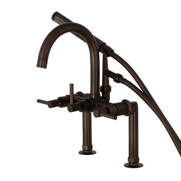 Aqua Vintage AE8105DL Modern Deck Mount Tub Filler with Hand Shower - Oil Rubbed Bronze