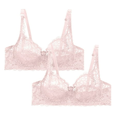 QIJUNTUO Women s Sexy Underwire Lace Bras 2-Piece Set  Adjustable Straps Non-Padded Lingerie for Everyday & Special Occasions