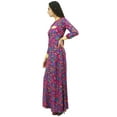 thumbnail image 3 of Bimba Women's Mandarin Collar Button Down Maxi Dress Winter Jilbab With Pockets, 3 of 6