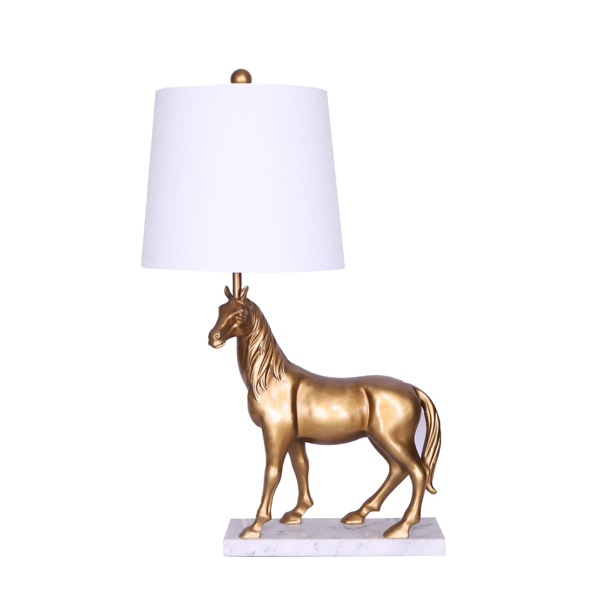 Polyresin Marble 28 Horse Lamp Gold, Horse Lamp Shade Uk