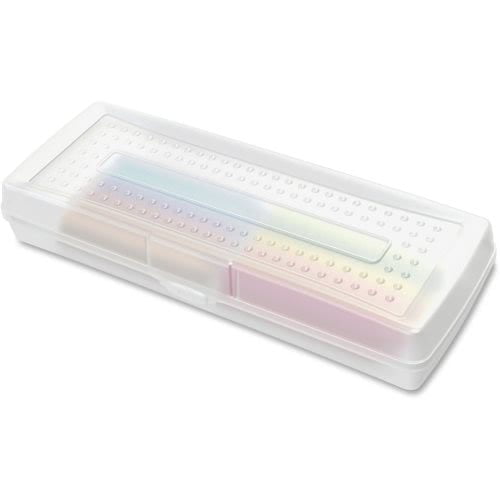 For Clear Polypropylene Plastic Sparco Clear Plastic Pencil Box 