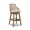 Taupe Beige, variant on Bahama 30" Cane Rattan High-Back Swivel Counter Stool with Recessed Arms Two-Tone Neutral Gray Polyester Wool Blend