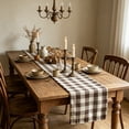 thumbnail image 4 of Linen Blend Checkered Tablecloth for Dining Table Indoor Outdoor Decoration, Rustic Farmhouse Table Runner for Wedding Party Banquet Home Decor, 4 of 5