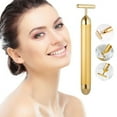 thumbnail image 3 of Simyoung Beauty Bar 24k Golden Pulse Facial Massager,T Shape Gold Face Beauty Massager Energy Instant Face Pull Tight Firming Lift,Anti-Wrinkles,Skin Tightening Face Firming Eliminate Dark Circles, 3 of 7