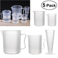 thumbnail image 1 of UEETEK 5pcs 50ml / 100ml / 150ml / 250ml / 500ml Measuring Cup Labs Plastic Graduated Beakers (Transparent), 1 of 7