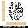 thumbnail image 2 of Smiling Smart Donkey with Glasses Self-Inking Rubber Stamp Ink Stamper - Black Ink - Medium 1 Inch, 2 of 7