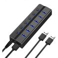 thumbnail image 1 of 6-port Usb 3.0 Hub, Usb Splitter For Laptop With Individual On/off Switches And Light, 3ft Cord, Us, 1 of 4