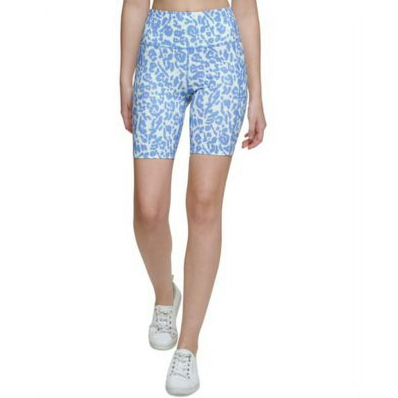 Calvin Klein Women's Printed High Waist Bike Shorts Purple Size Small