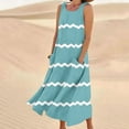 thumbnail image 2 of Enjoytime Womens 2025 Summer Beach Dress Stripe Printed Flowy Long Maxi Sundress with Pockets Loose Womens Tank Top Dress Birthday Dresses Clothes for Women 2025, 2 of 5