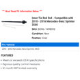 thumbnail image 2 of Inner Tie Rod End - Compatible with 2010 - 2016 Mercedes-Benz Sprinter 3500 2011 2012 2013 2014 2015, 2 of 2