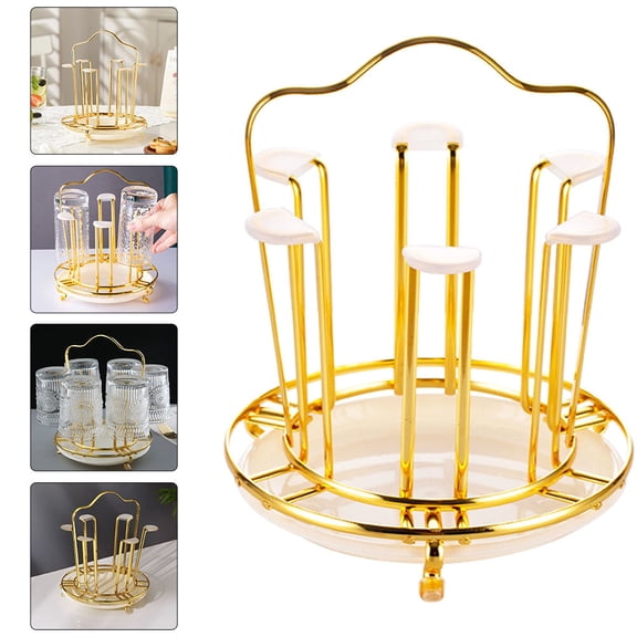 WASHWEPE Cup Rack White Iron 1Pack 9.43X7.47X7.47in For Homeowners In Home