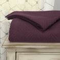 thumbnail image 2 of Superior Dobbyweave Knit Cotton Blanket, All Season Breathable Bed Blanket, King 90" x 108", Plum, 2 of 8