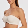 thumbnail image 4 of MELENECA Strapless Bra Minimizer with Underwire for Women Off White 34G, 4 of 4