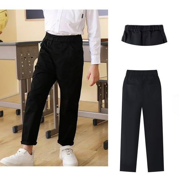 Teen Boys School Uniform Pants Straight Pants With Pockets Pull On Chino Pants Stretch Pants Red Dress Pants For Boys Boys Back To School Clothes Teen Boys Pants 11-12 Years