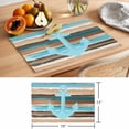 thumbnail image 6 of Anchor Placemats Set of 6 Blue Green Brown Vintage Wood Grain Nautical Place Mats Indoor Wipeable Table Mats Washable Cloth Dining Table Placemats for Kitchen Holiday Party Home Decor 13x19 Inch, 6 of 9