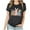 Black, variant on PVCS Womens Tops Women's Fashion Crewneck Printed Short Sleeve T-Shirt Casual Loose Shirt Tops