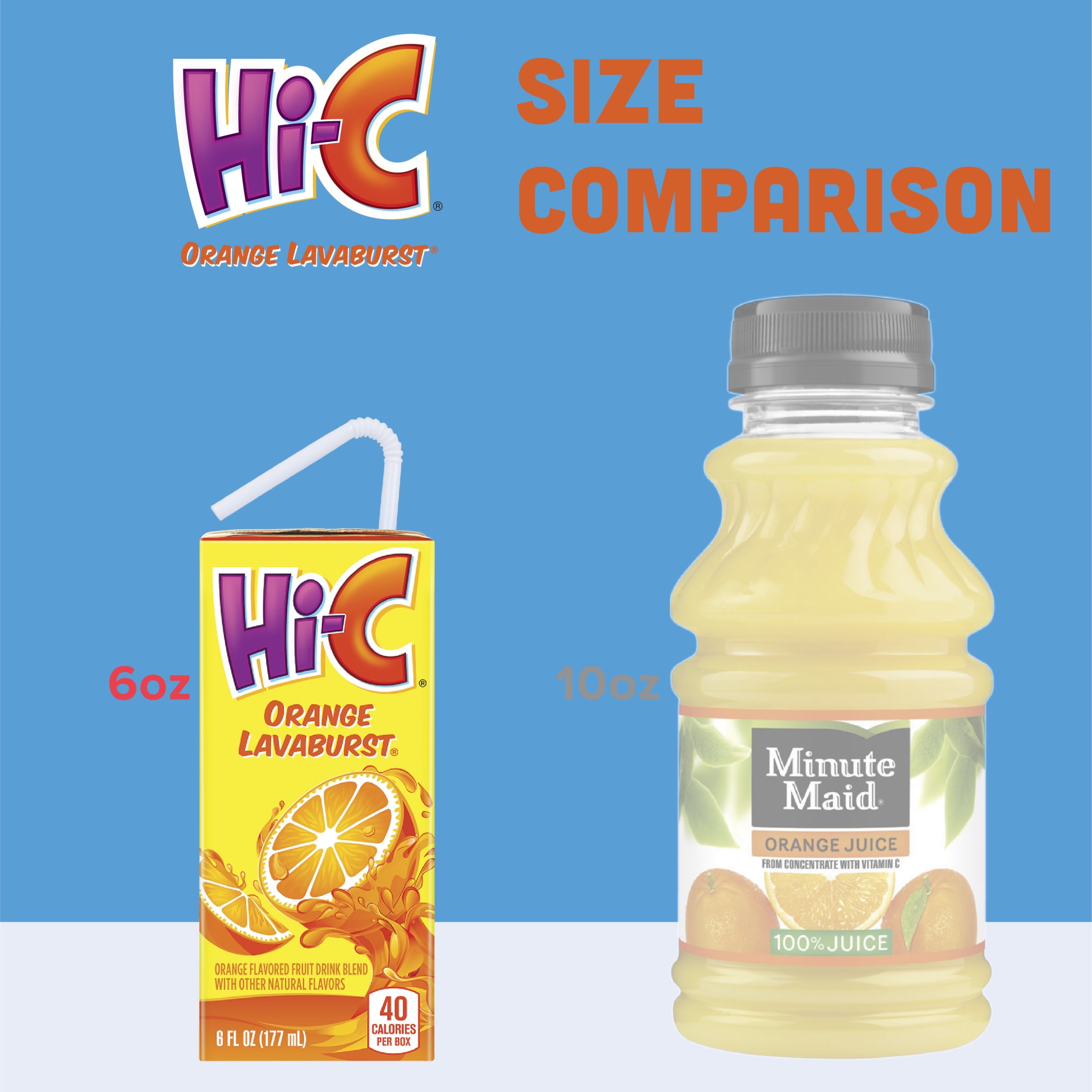 (5 pack) Hi-C Orange Lavaburst Juice Drink Cartons, 6 fl oz, 8 Pack