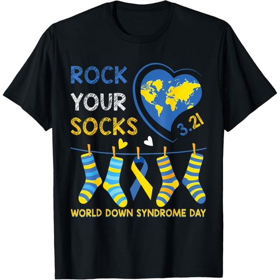Exquisite and comfortable-Rock Your Socks World Down Syndrome Awareness Day Women Kids T-Shirt