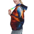 thumbnail image 2 of Kdxio Red And Blue Abstract Print Womens Oversized Hoodies Sweatshirts Hooded Pullover Tops Sweaters Casual-Small, 2 of 7