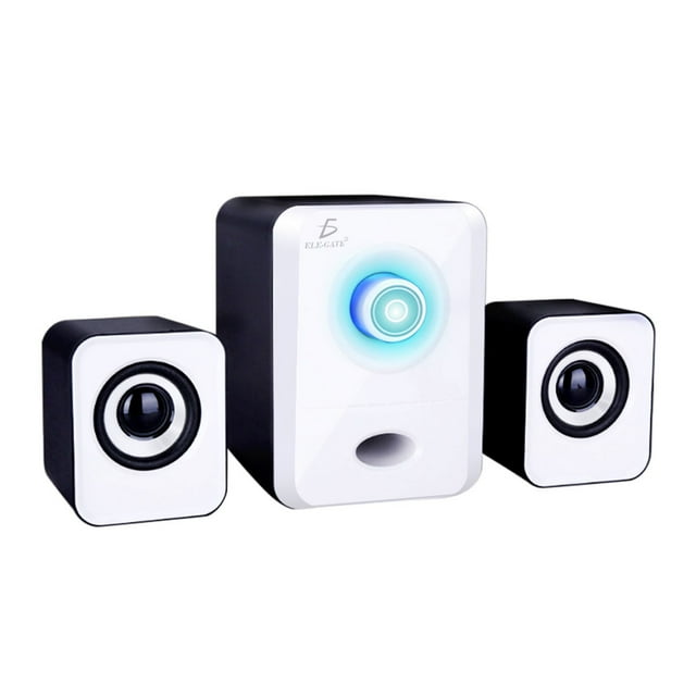 Bocinas para PC Computadora Auxiliar 2.1 Canales Subwoofer Blanco